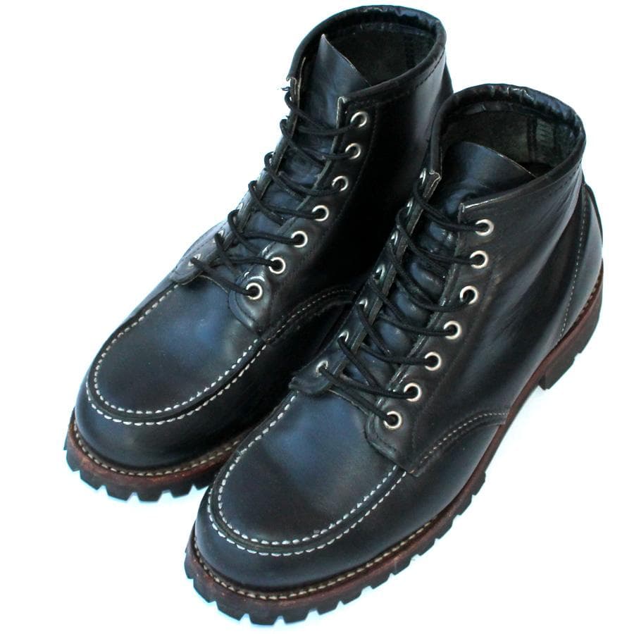 廃番 RED WING 8136 モックトゥ ワークブーツ ブラック クローム
