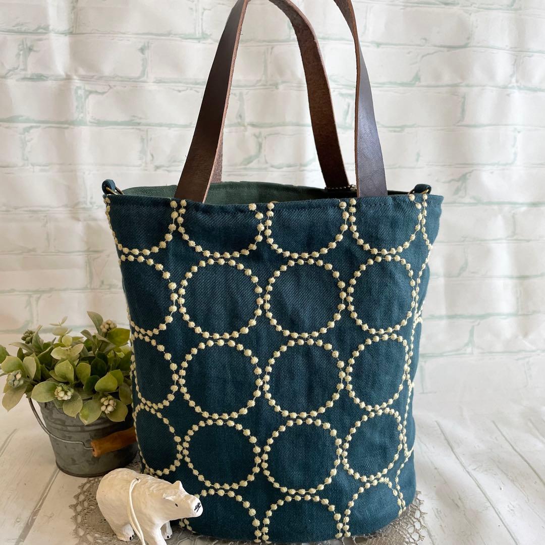 ハンドメイド バケツトートバッグ ミナペルホネン tambourine 419