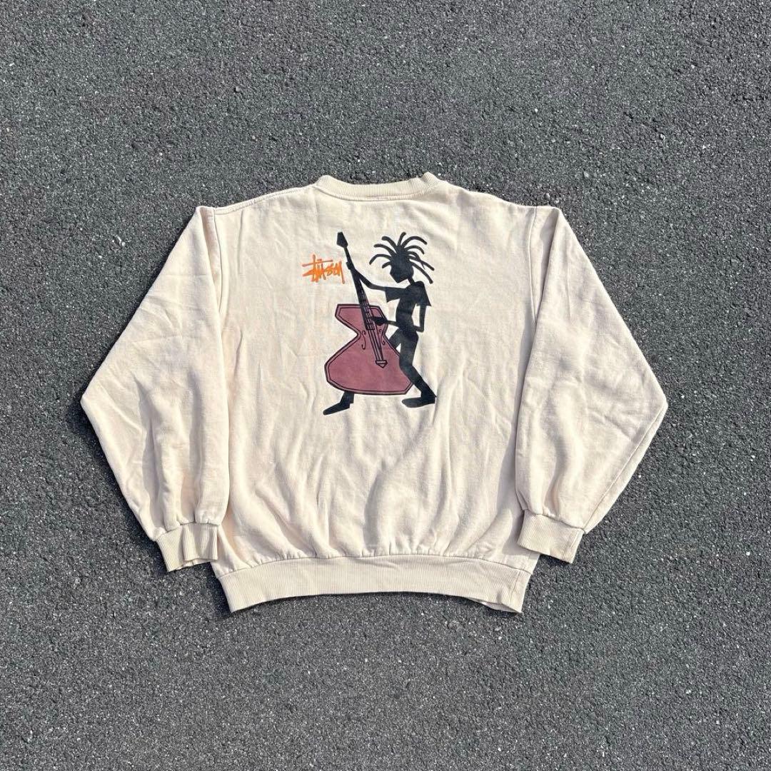 超希少】old stussy 90s スウェット 白タグ シャドーマン 古着 - メルカリ