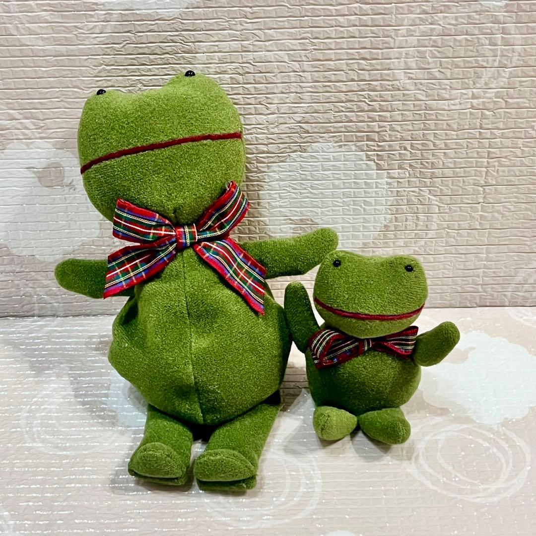 セキグチ カエル ぬいぐるみ2体 ビーズ・オルゴール 親子 昭和レトロ