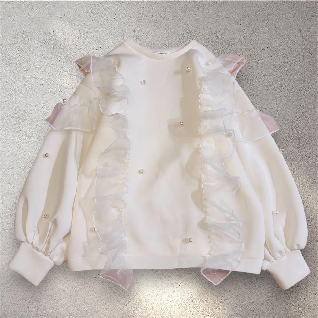 marryme マリーミー BABY PERL TULLE TOPS ホワイト