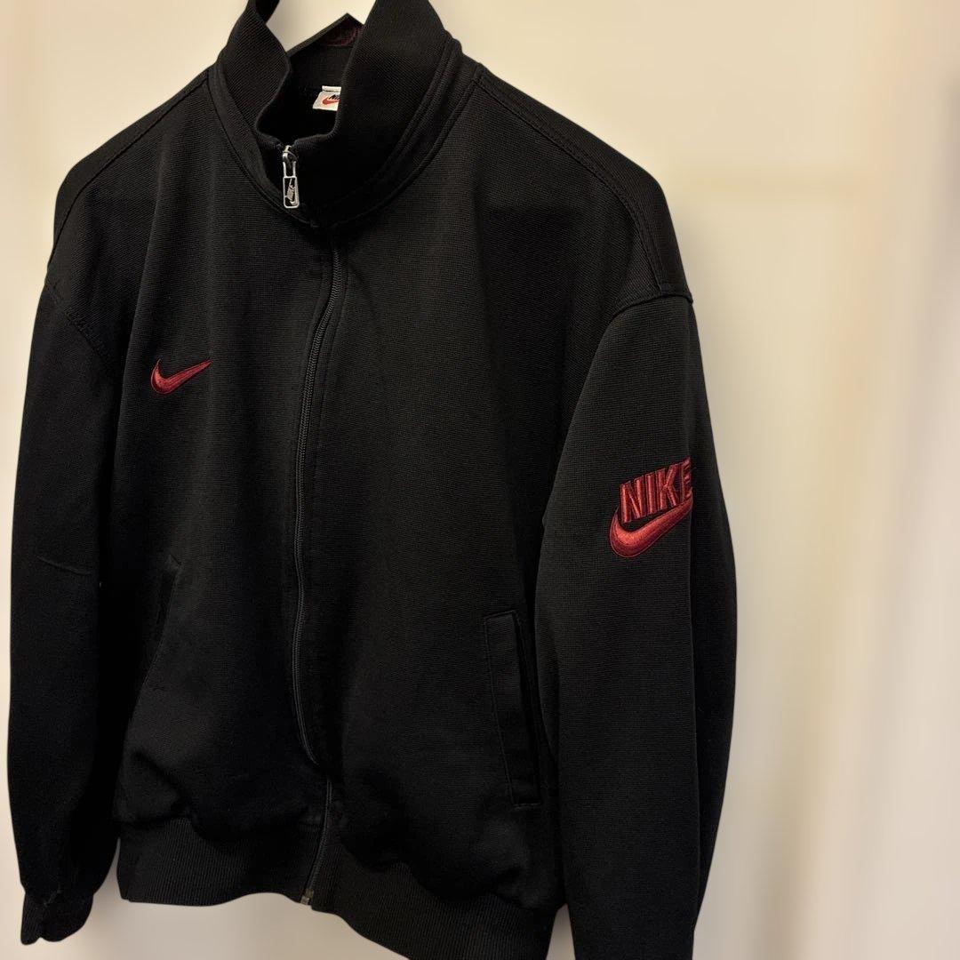 90s NIKE オールドナイキ 銀タグ トラックジャケット ジャージ 黒 XL