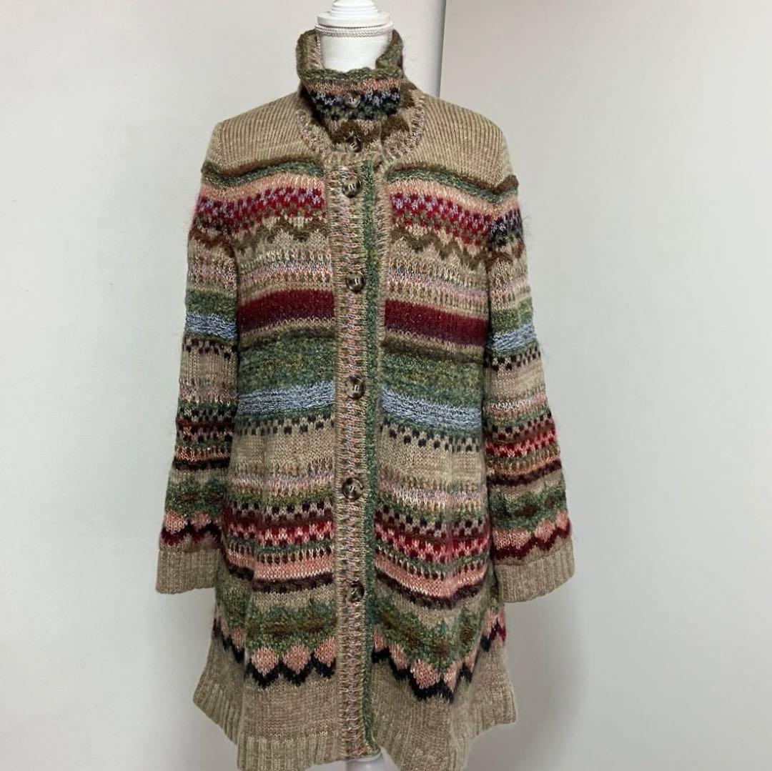 エムアンドキョウコ M.＆KYOKO ニットロングコート 佐藤繊維 サイズ2