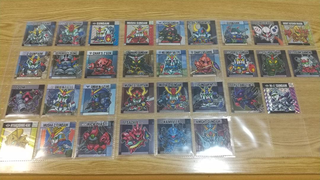 元祖SDガンダムスナック　フルコンプ　全32種セット　スリーブ入り　シート付き 元祖SDガンダムスナック フルコンプ 全32種セット スリーブ入り シート付き