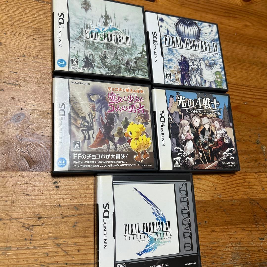 DSソフト5本 ファイナルファンタジー3、4、光の4戦士、12、チョコボと
