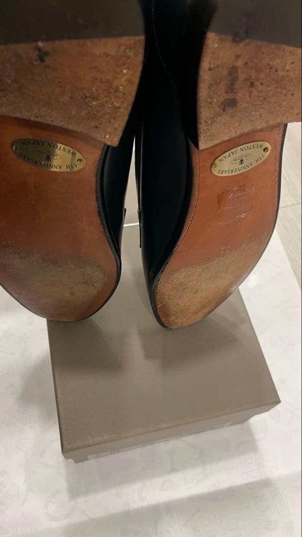 【美品】J.M.WESTON ローファー 5.5D ネイビー