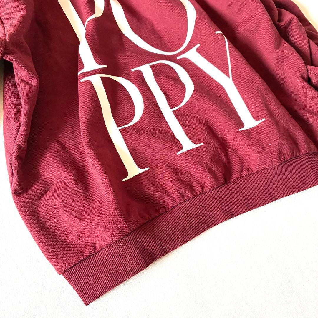 極美品✨POPPY ロゴプリントスウェット プルオーバー ギャザースリーブ
