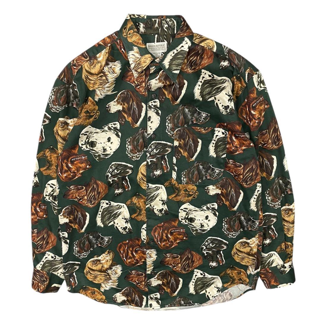 名作 バナリパ バナナリパブリック 犬 総柄 シャツ 80s - メルカリ