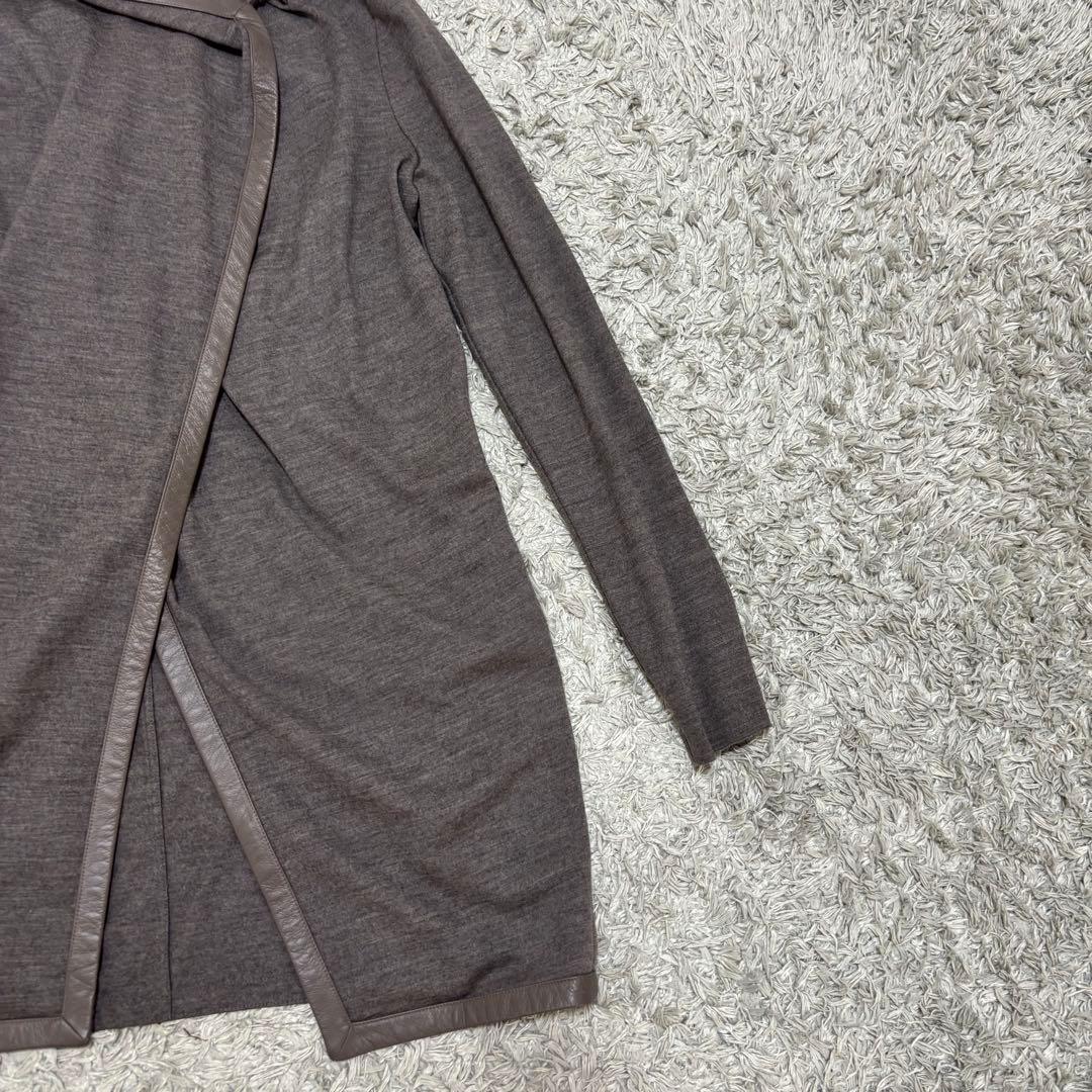 ヘルムートラング レザーパイピング ドレープ カーディガン XS