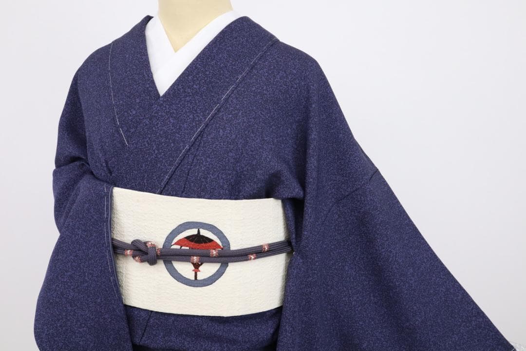 Chikuwa様専用☆裄直し□小紋『松井青々』黒紫□◇袷正絹