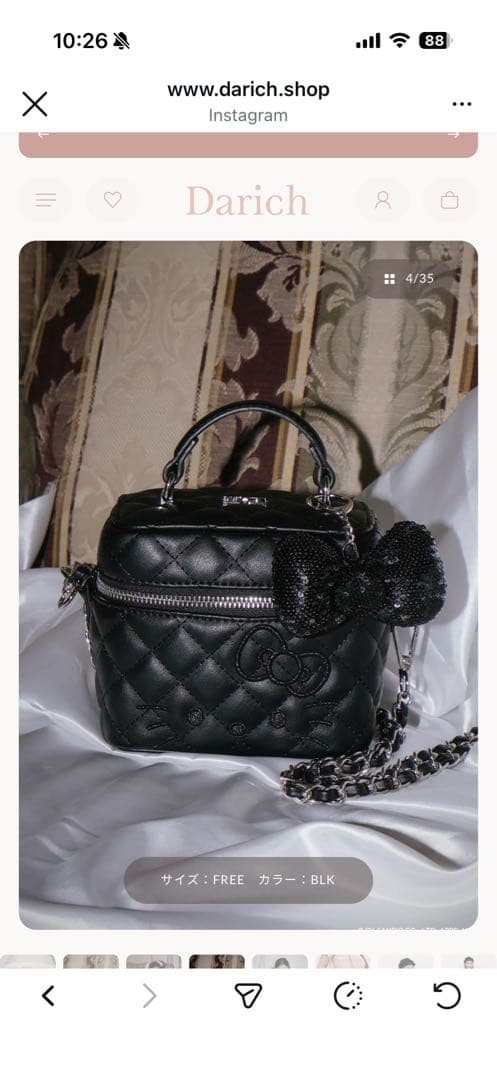 キルティング ブラック ショルダーバッグ　ダーリッチ ダーリッチ darich キルティングショルダーミニバッグ ブラック BLK