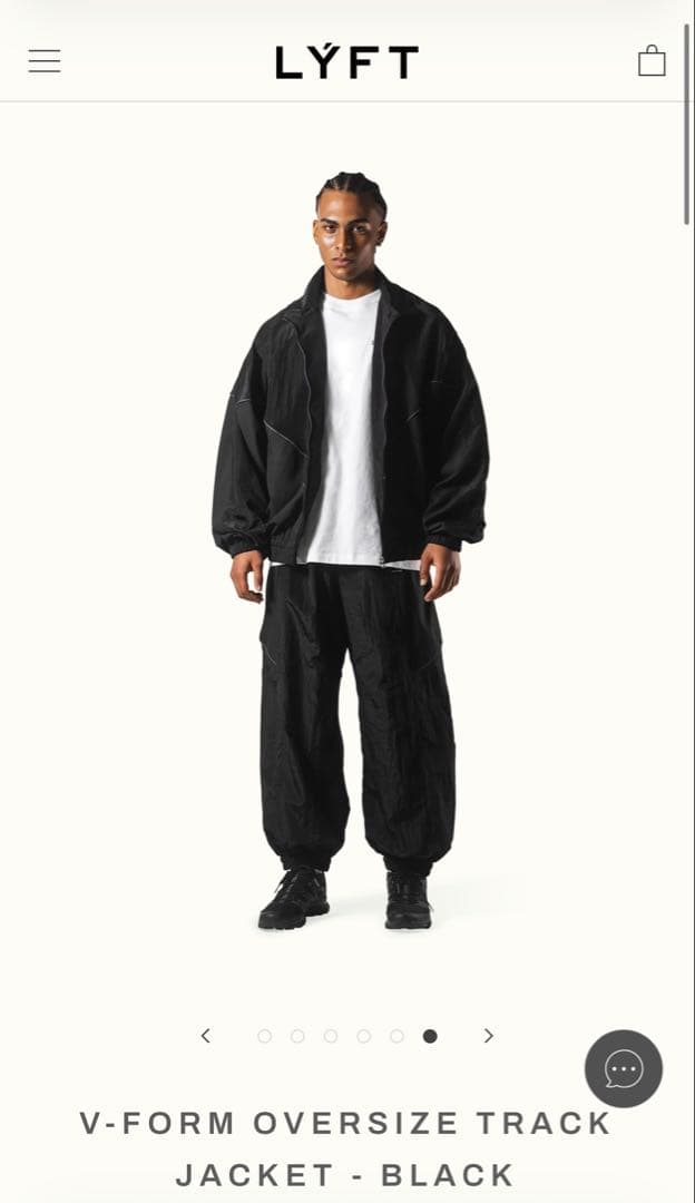 Lyft V-FORM OVERSIZE TRACK JACKET BLACK