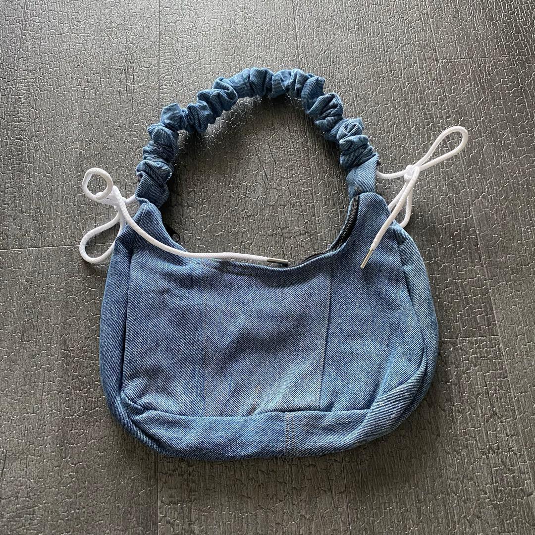 adidas デニムブルー ショルダーバッグ リメイク 再構築 - メルカリ