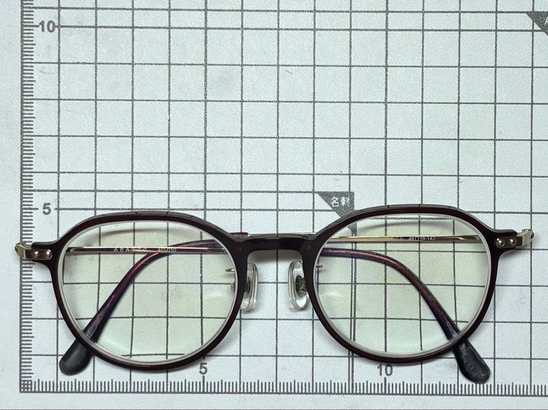 ブルーライトカットメガネ 丸型 ブラウン 度数両目近視-6.0