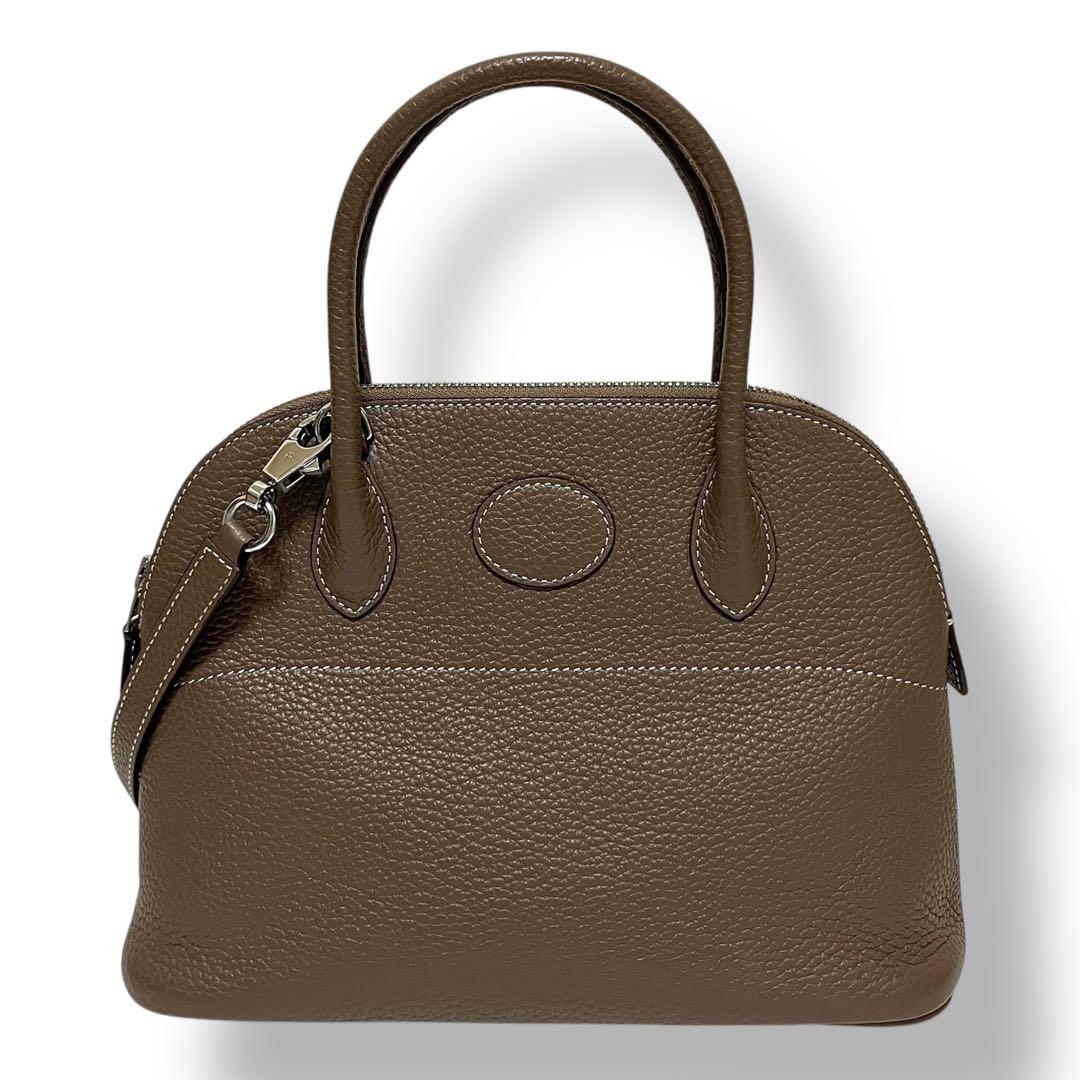 おまけ付✨楽天4U マカロン ブガッティバッグ27 エトゥープ 本革 2Way