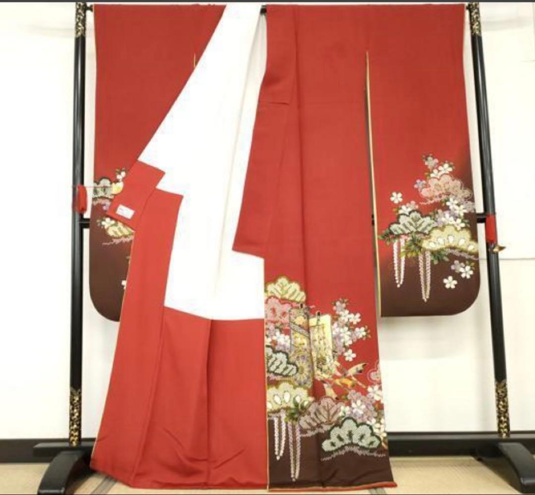 振袖フルセット6点サイズM〜L御所車花松文 暈し染め 金彩 やまと誂製