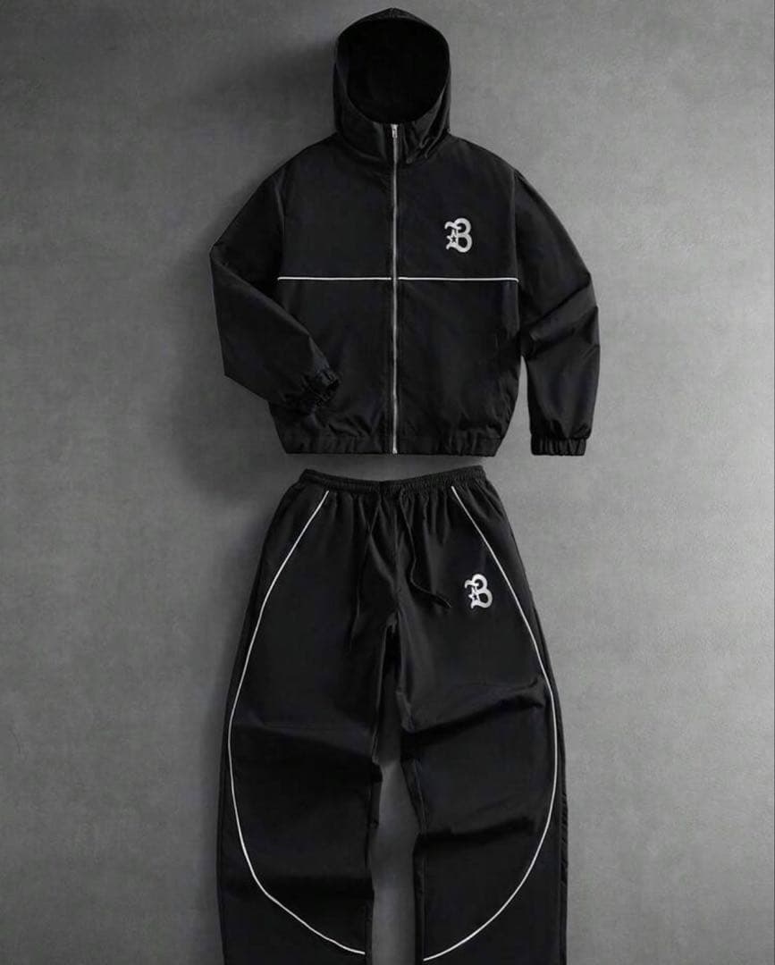 希少 ナイロンジャケット セットアップ XXL ブラック - メルカリ