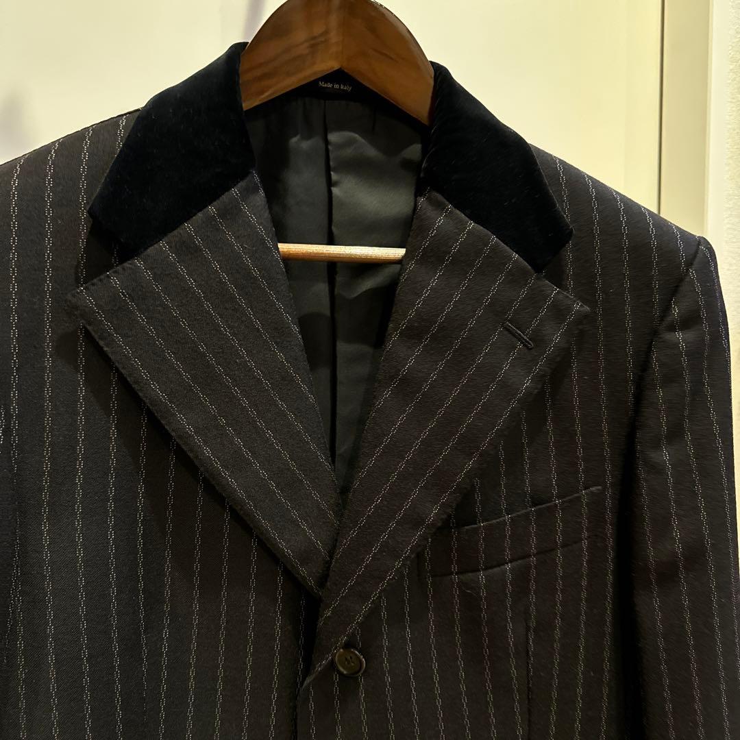 GUCCI 2004AW グッチ トムフォード ウール ベロア チェーン柄スーツ