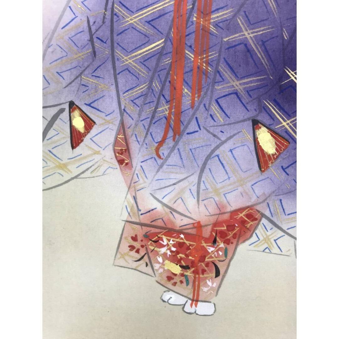 真作/二井栄逸/二人静/能画/能舞/祝掛軸/正月掛軸/掛軸☆宝船☆AK-430