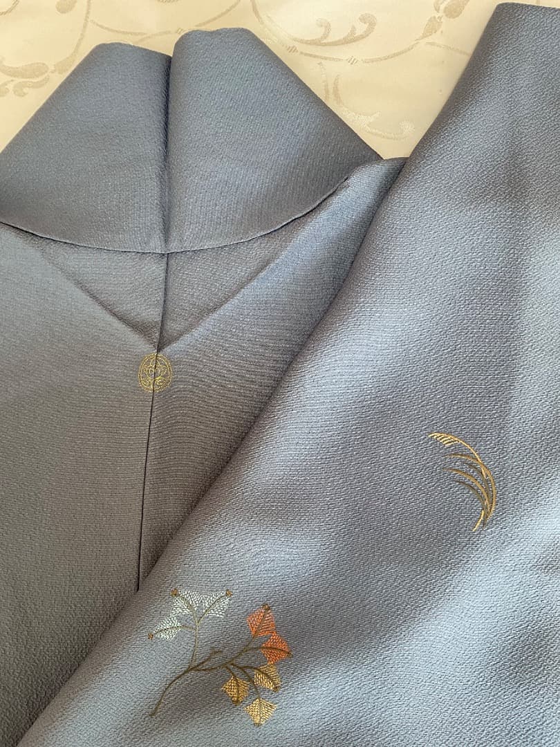 付下げ フルセット 縫紋付 丸に橘 正絹 六通柄袋帯 帯揚げ 帯締め