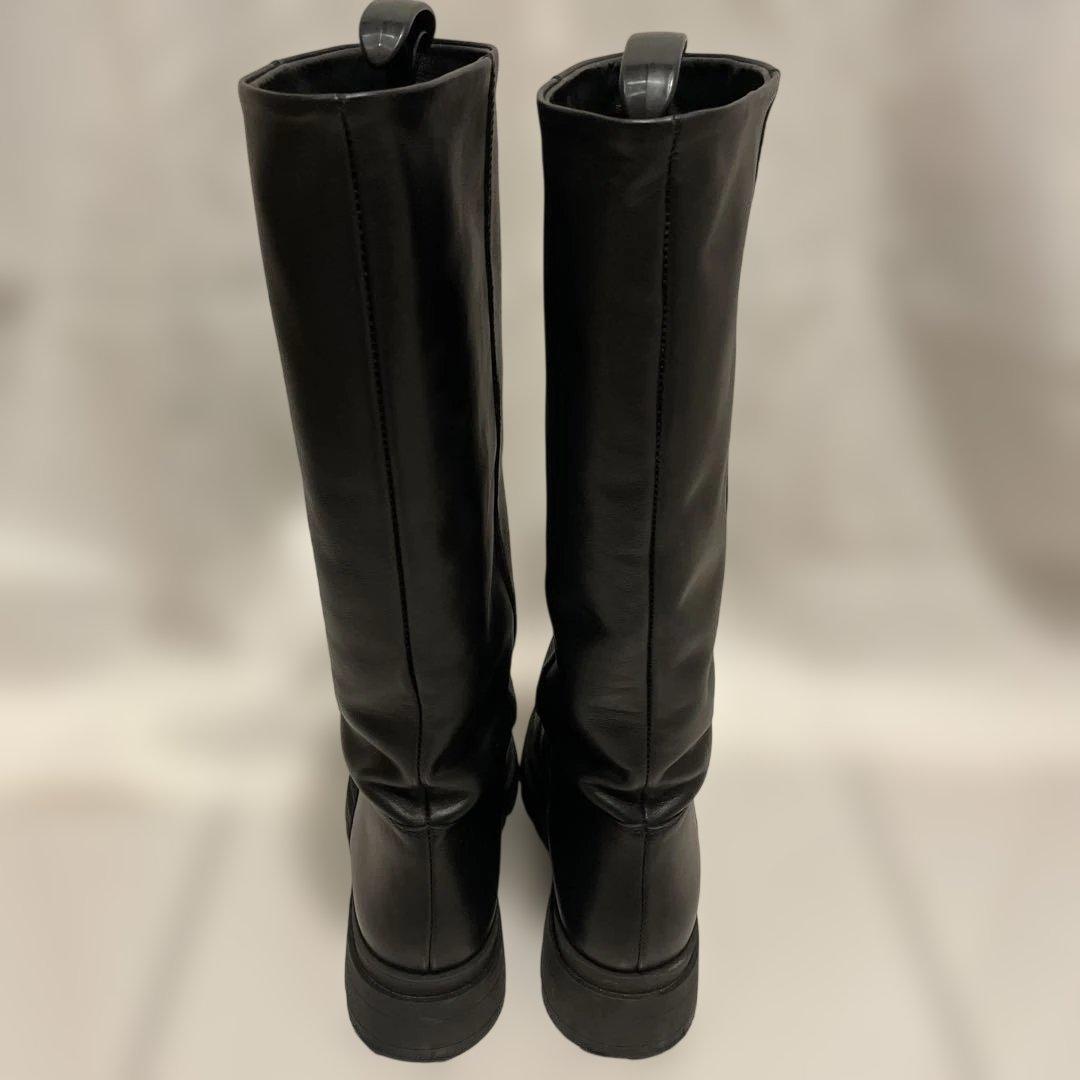 MARITAN ブラックレザーロングブーツ