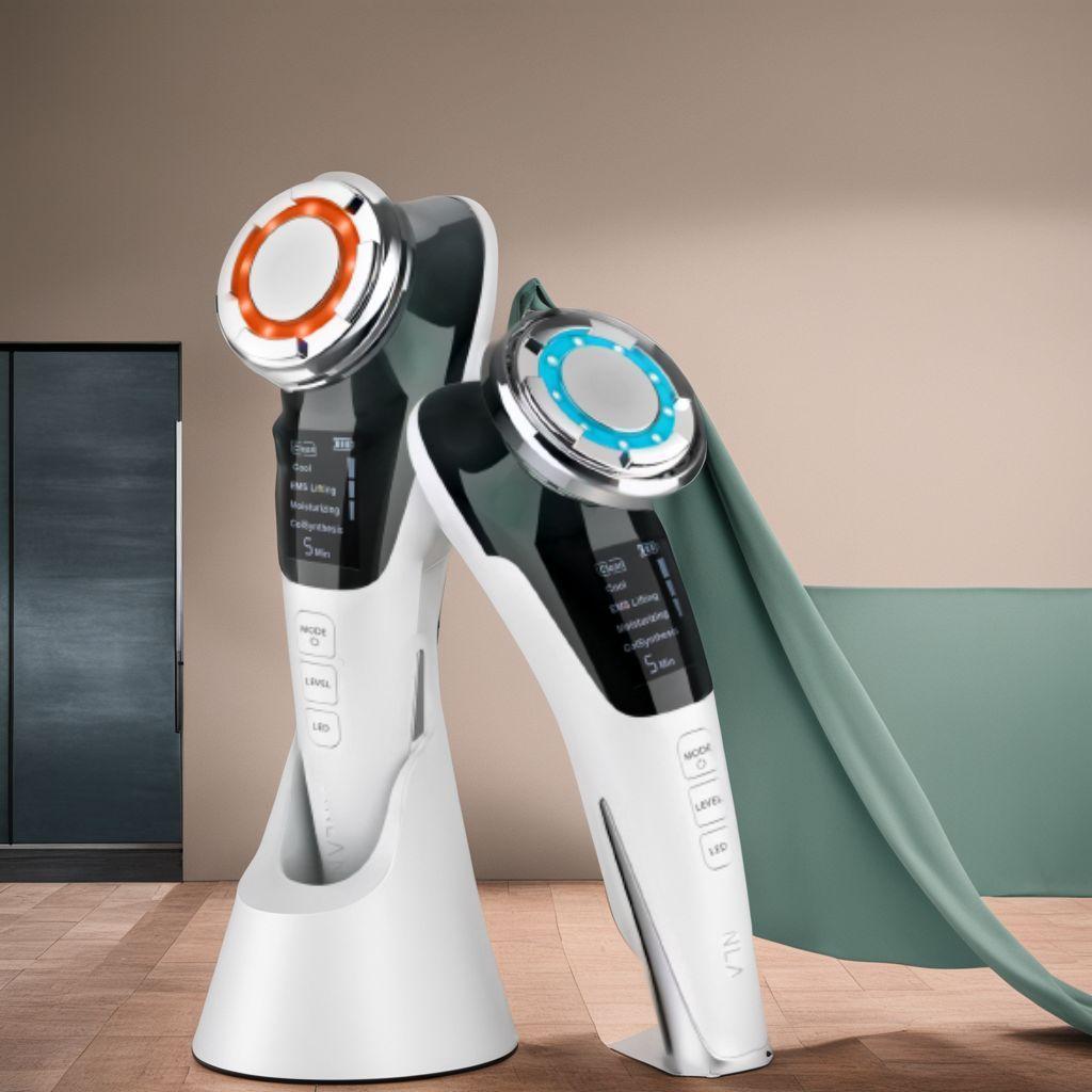 ☆美顔器 ems 温冷ケア LED光 1台8役 温冷美顔器　目元ケア Amazon.co.jp: 【美人百花掲載 】ANLAN 美顔器 ems リフト 温冷ケア