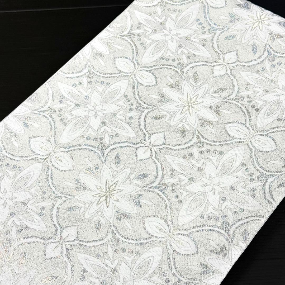 袋帯 西陣織 フォーマル アラベスク 華紋 ホロ銀箔 お仕立て込み