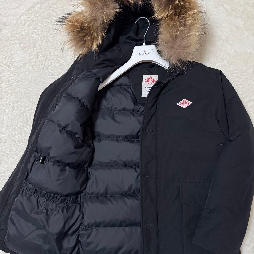 美品！ 人気商品 DANTON ダウン タッサー リアルファー 黒 38サイズ