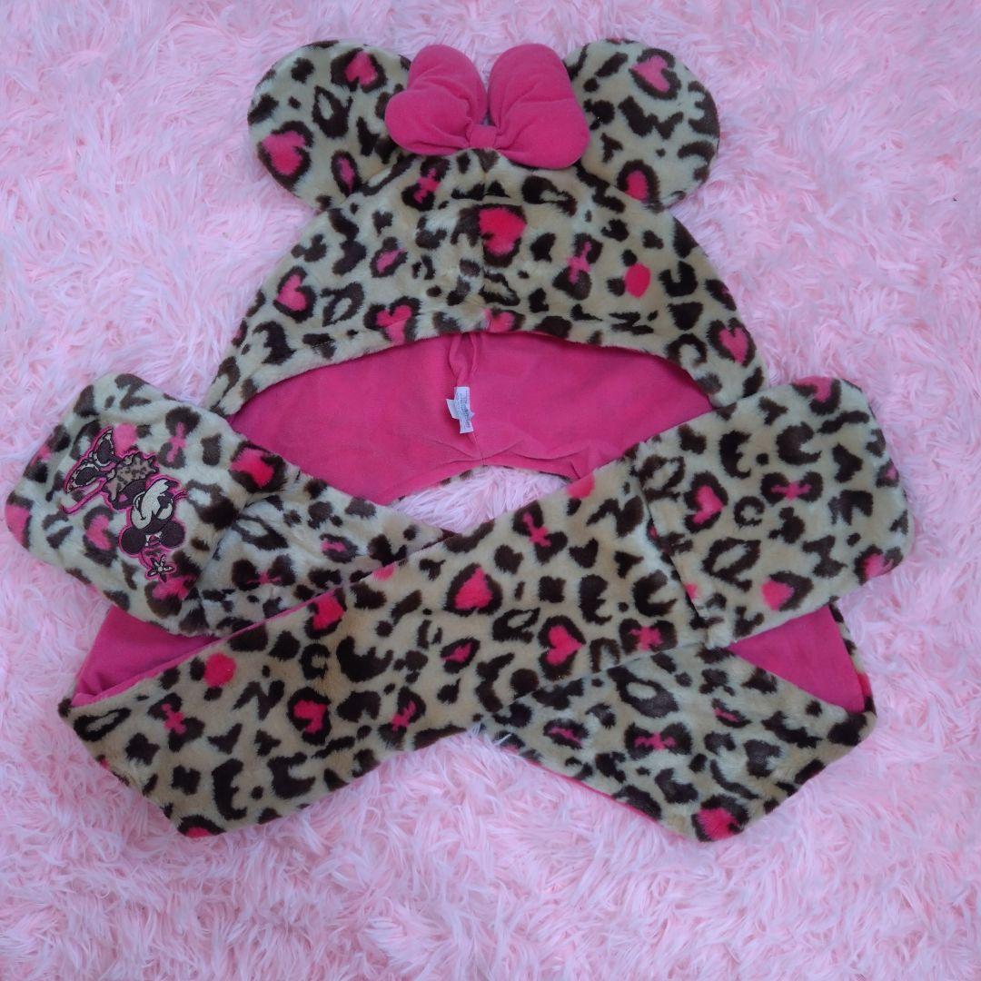 ミニー・マウス ヒョウ柄帽子とスカーフセット ミニー・マウス ヒョウ柄 帽子 スカーフセット