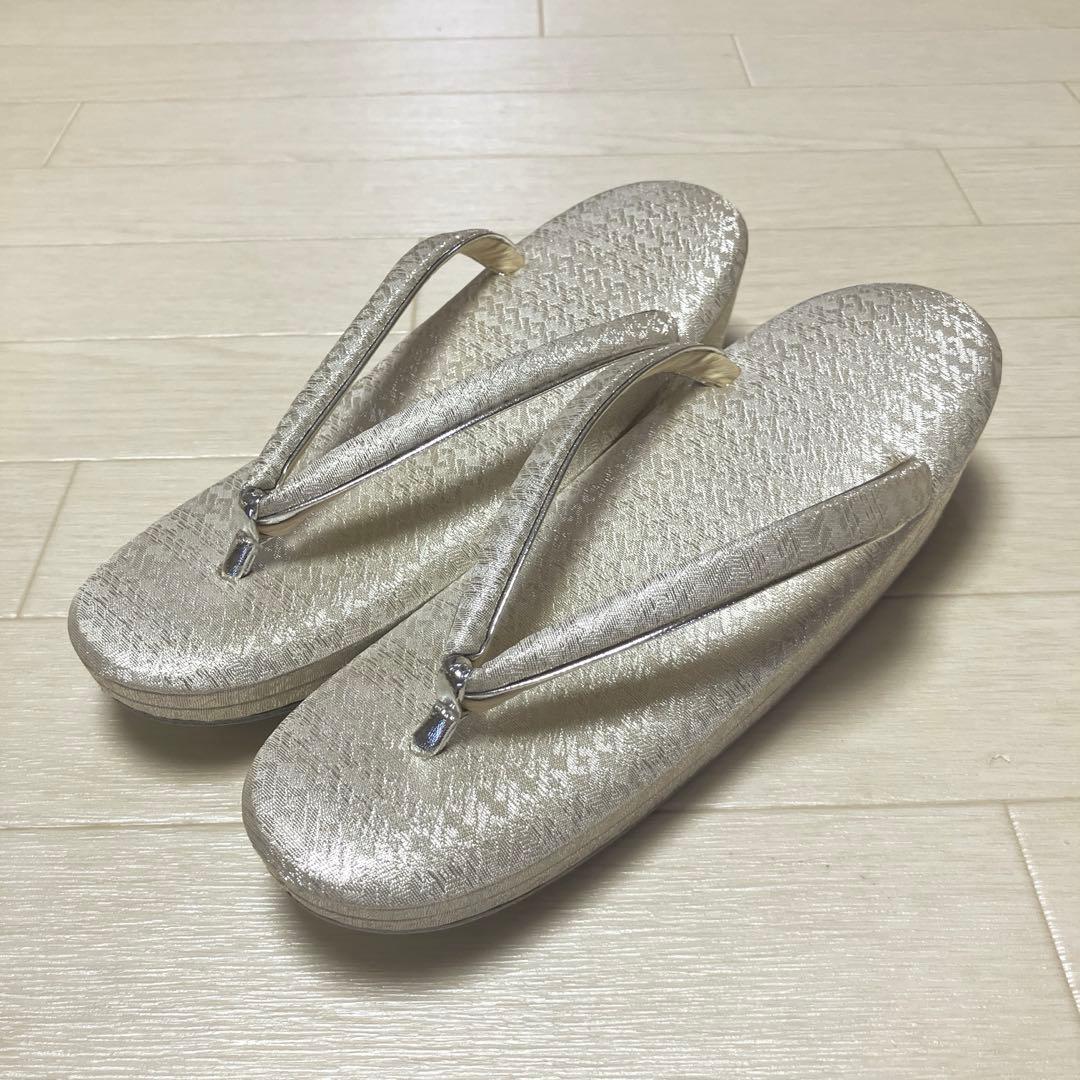 《未使用》草履バッグセット　シルバー