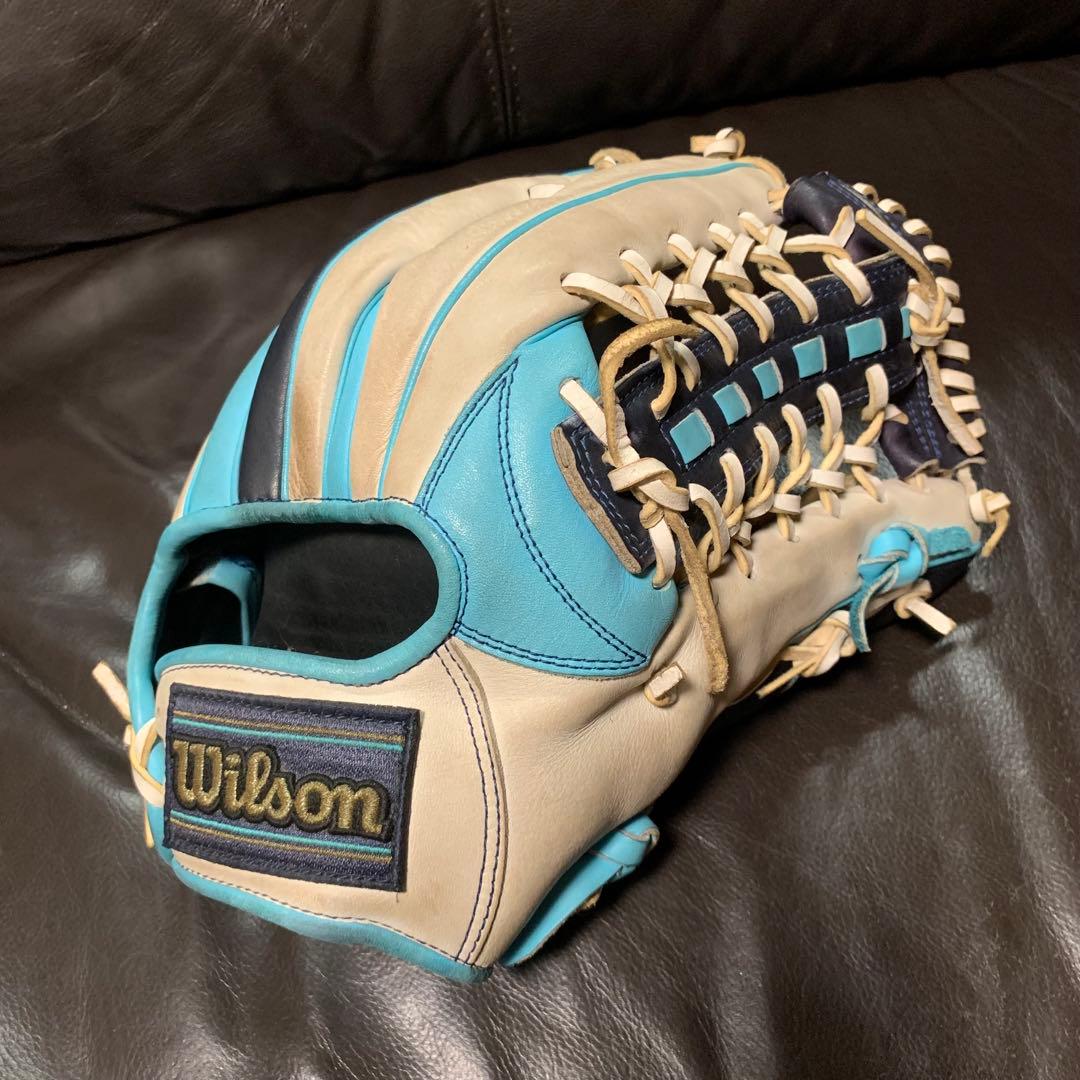 Wilson 軟式外野用グローブ 青/白 WILLSON（ウィルソン） 少年軟式 グローブ 内野手用 86型 外崎モデル