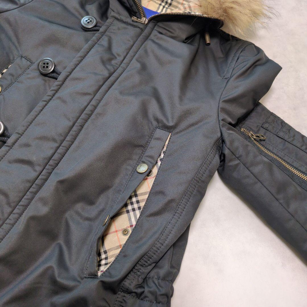 BURBERRY BLUE LABEL✨️ノバチェック裏地 モッズコート 黒 - メルカリ
