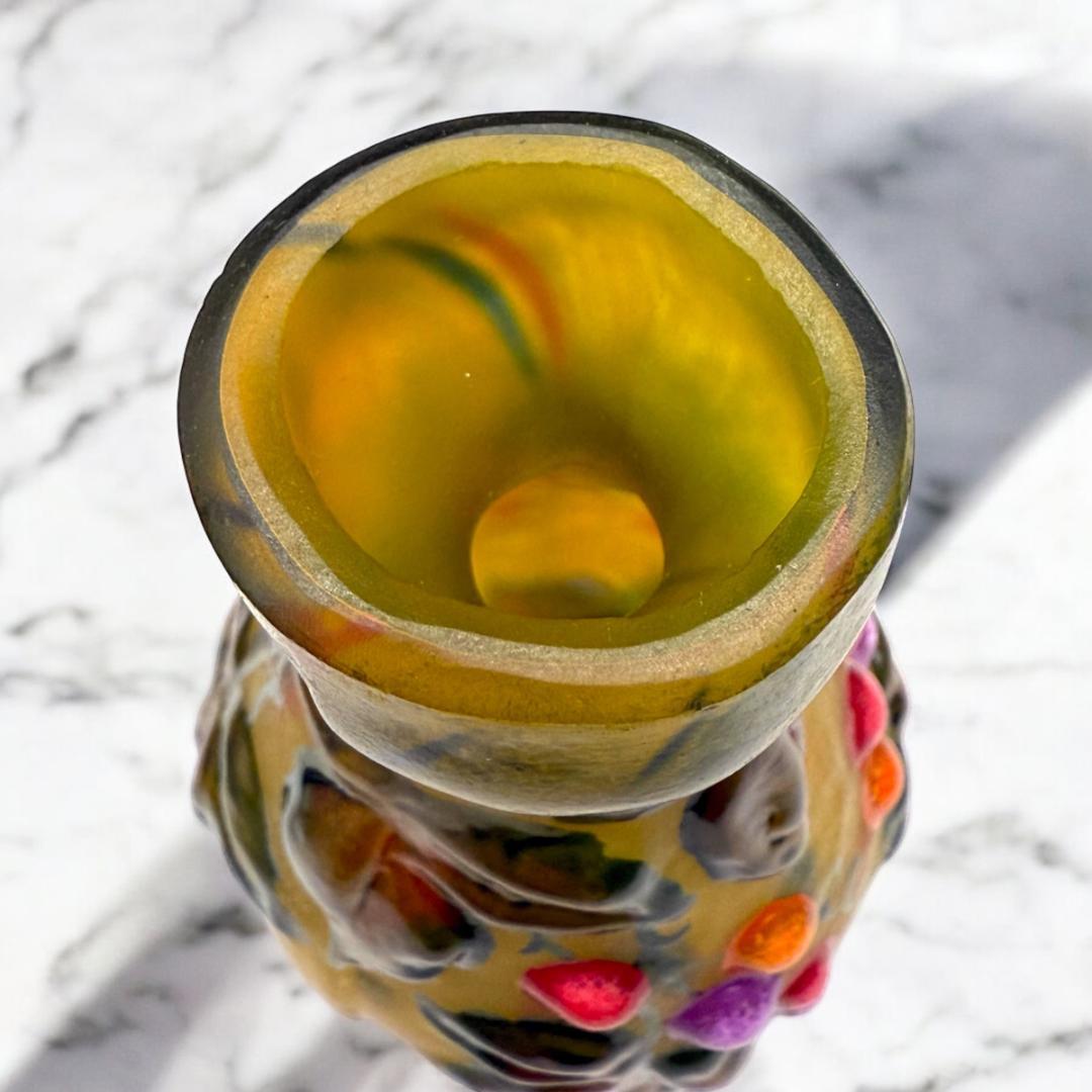 証明書付】 ドームナンシー 花瓶 エナメル彩 アンティーク スフレ技法