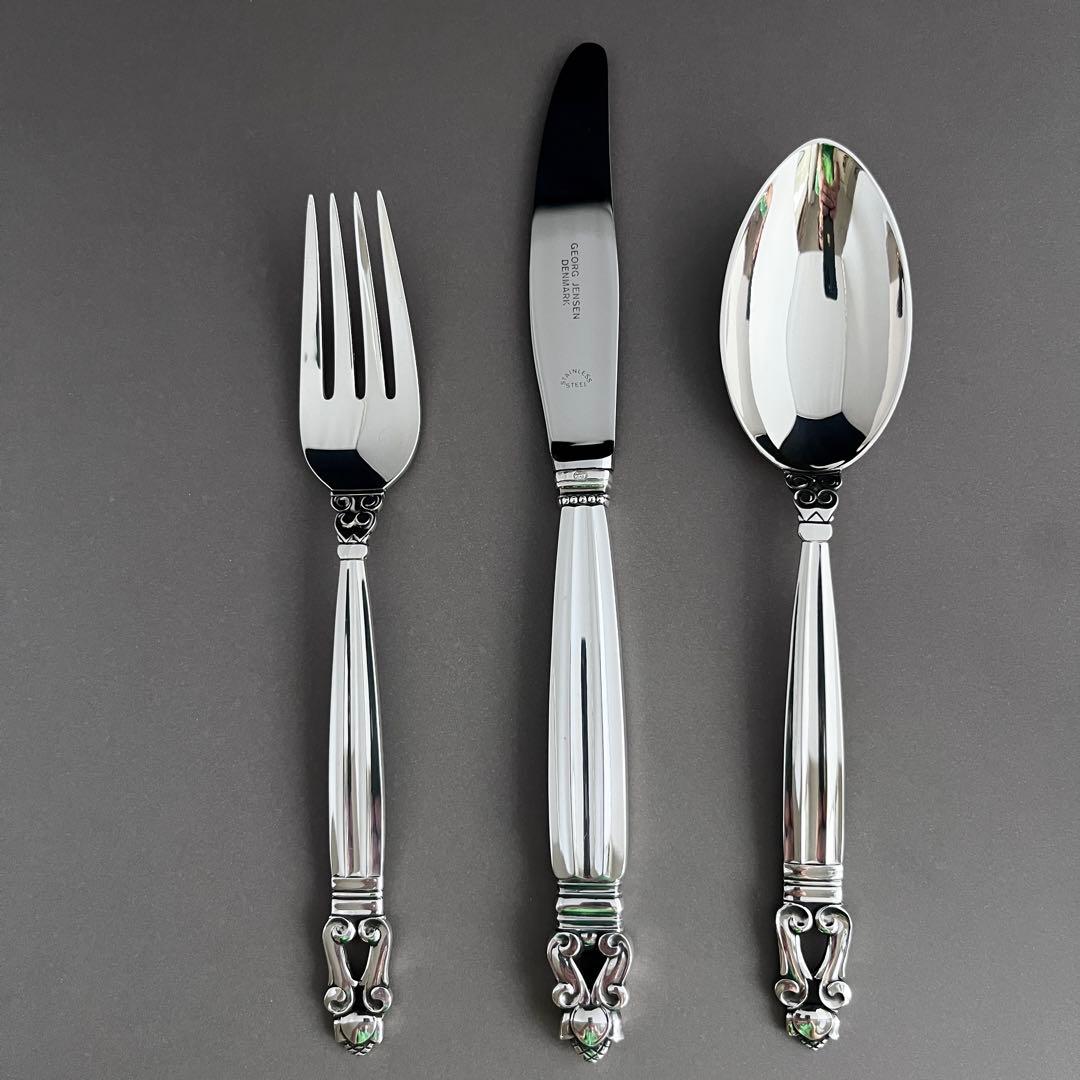 未使用】ジョージ ジェンセン ACORN エコーン ディナー3本セット 純銀