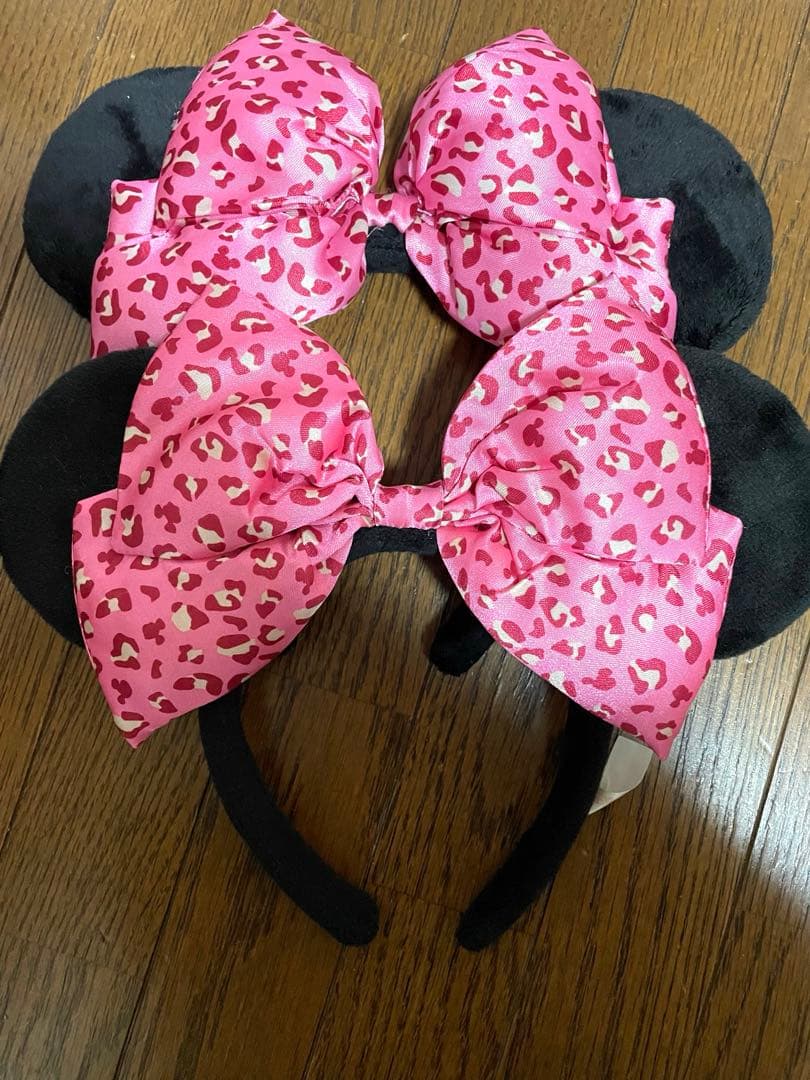 ディズニー ヒョウ柄 カチューシャ リボン ピンク 2個セット
