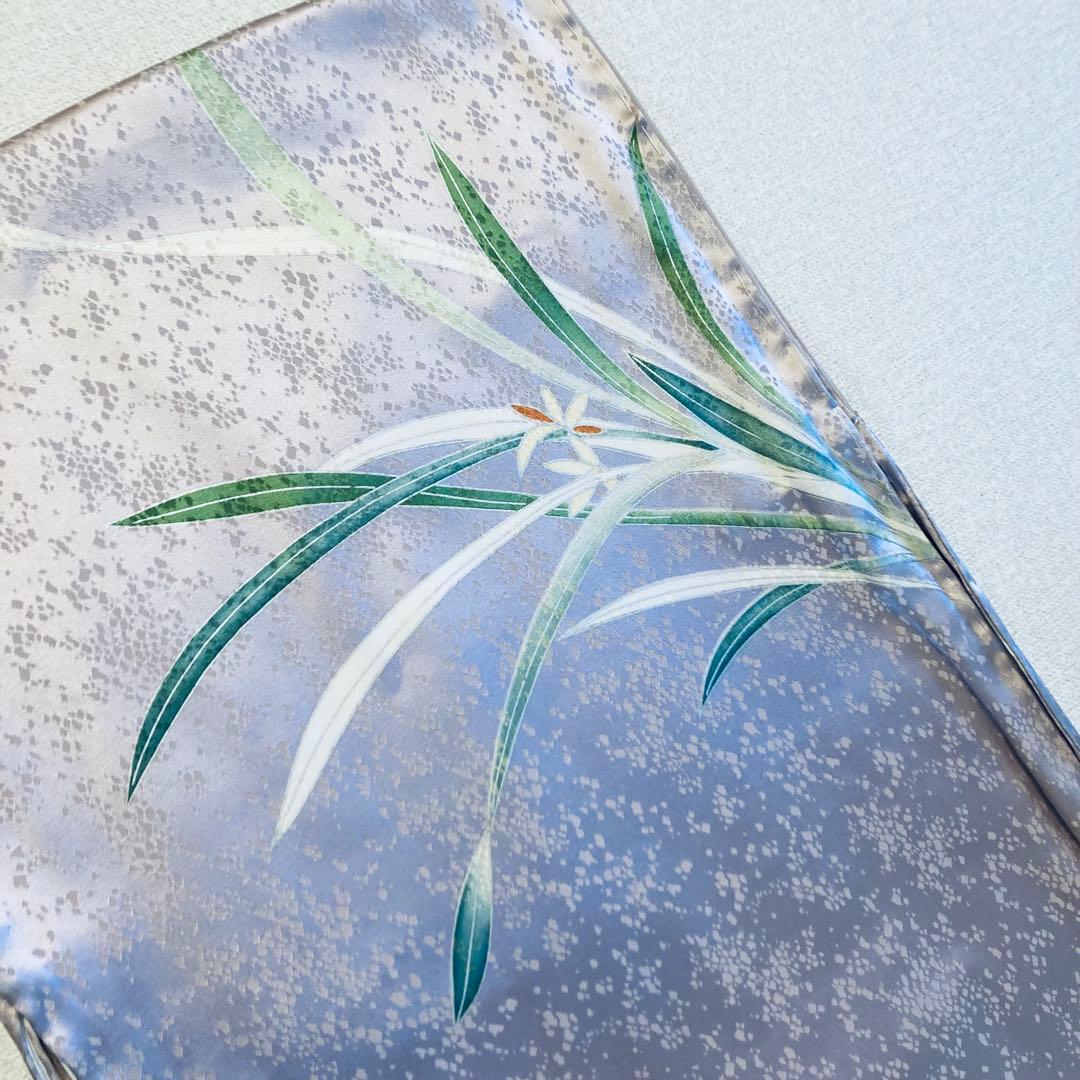 靖 122717宅　綸子　訪問着　袷　水仙　着物