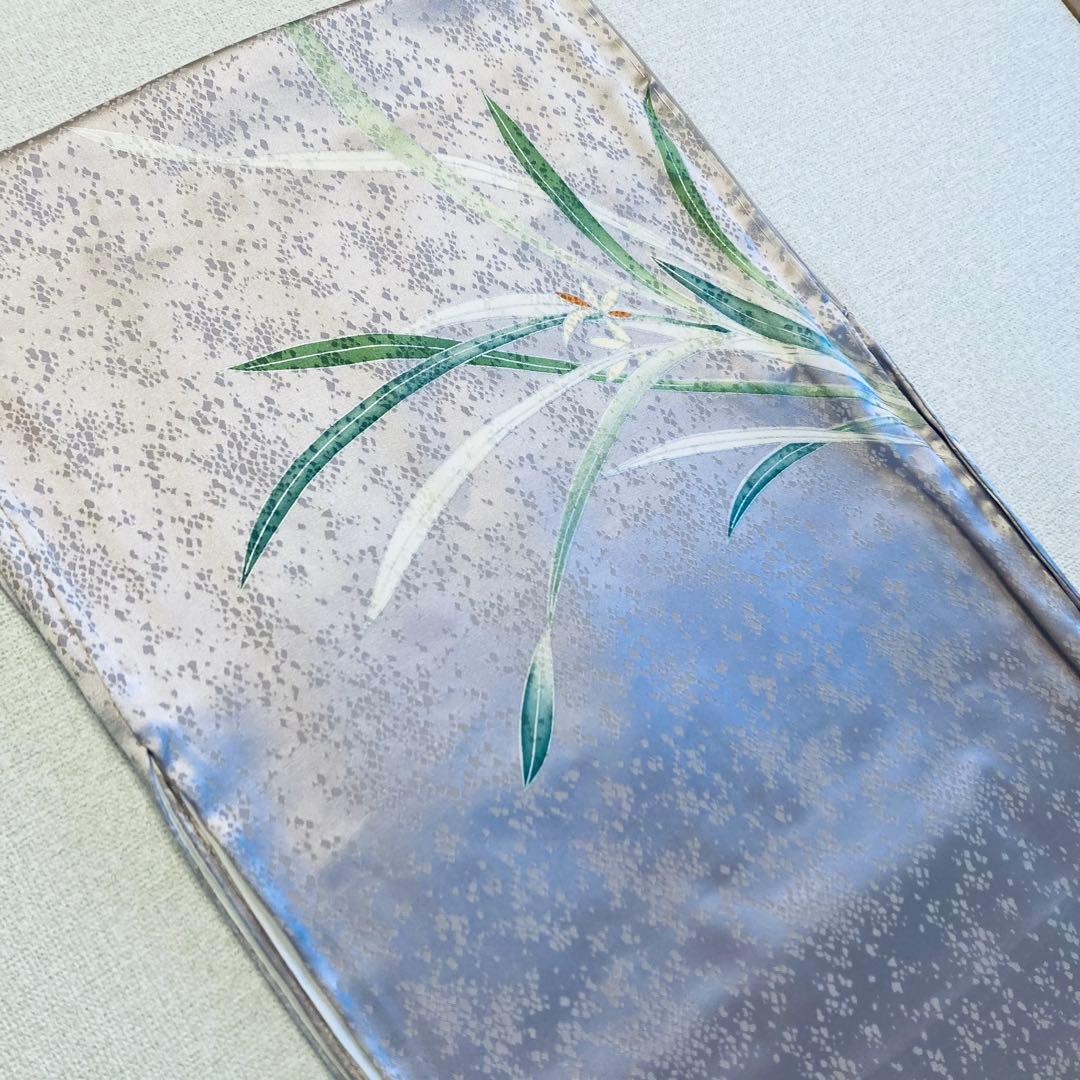 靖 122717宅　綸子　訪問着　袷　水仙　着物