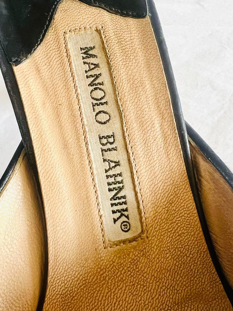 MANOLO BLAHNIK アニマルハラコミュール ポインテッドトゥ 37靴 Her