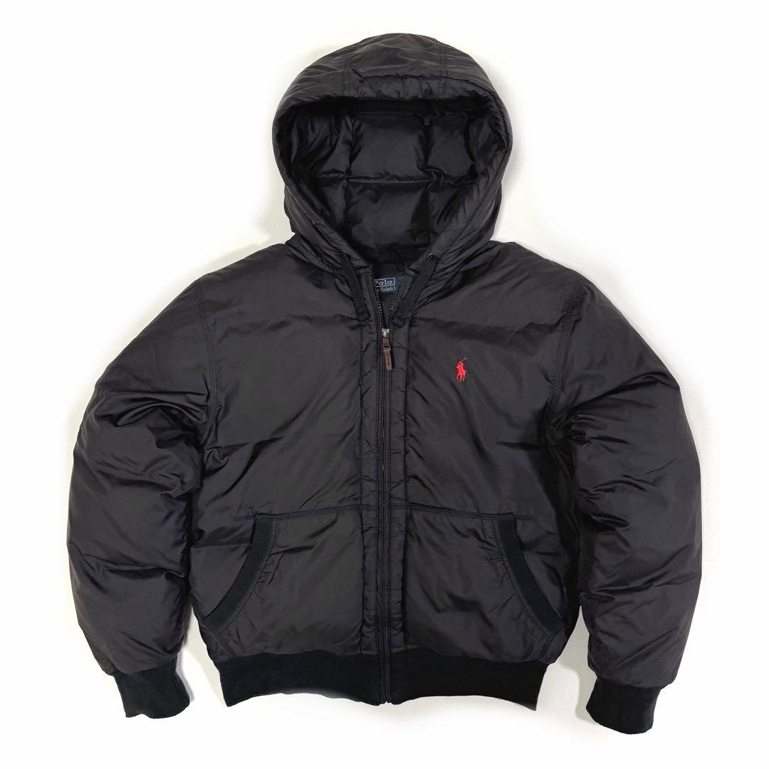 ポロラルフローレン ダウンジャケット ポニー アウター フード ブラック L POLO RALPH LAUREN - ポロラルフローレン ダウンジャケット ポニー
