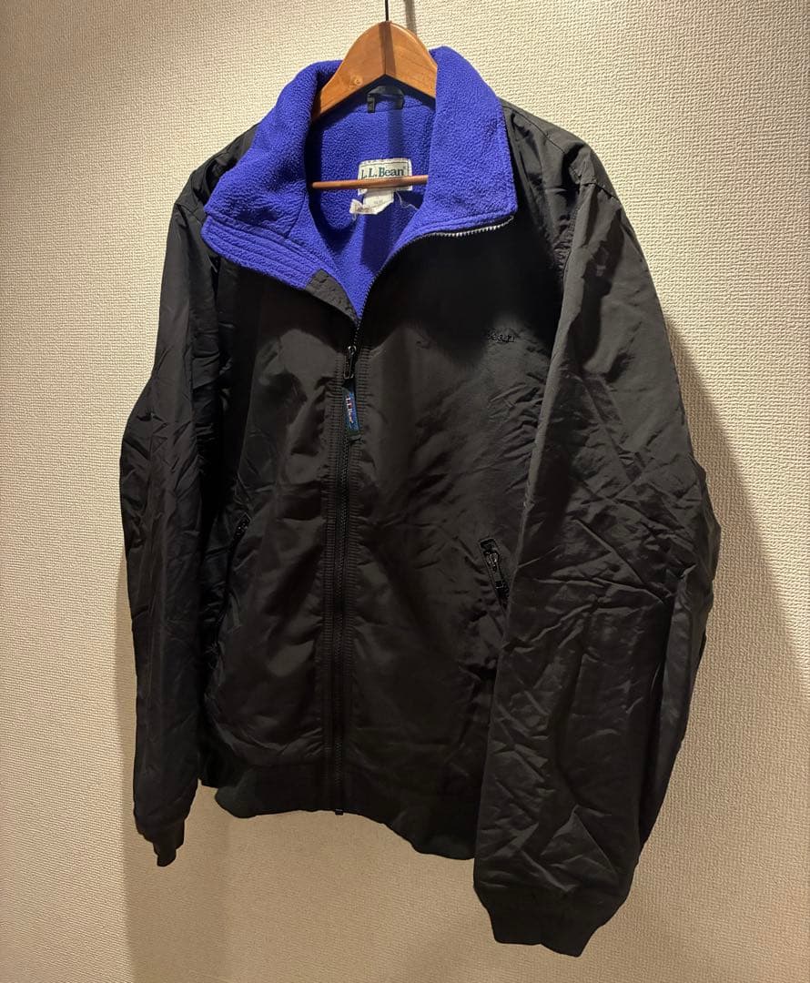 L.L.Bean WARM-UP JACKET L フリースナイロン ブラック