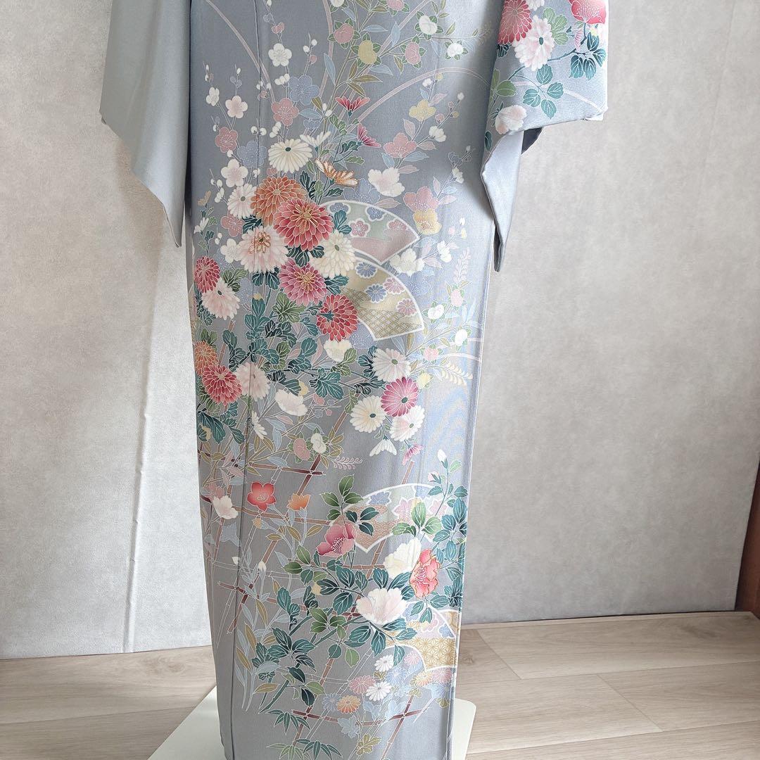 訪問着 フルセット 着物 正絹 四季草花 卒業式 入学式 金駒刺繍 G3