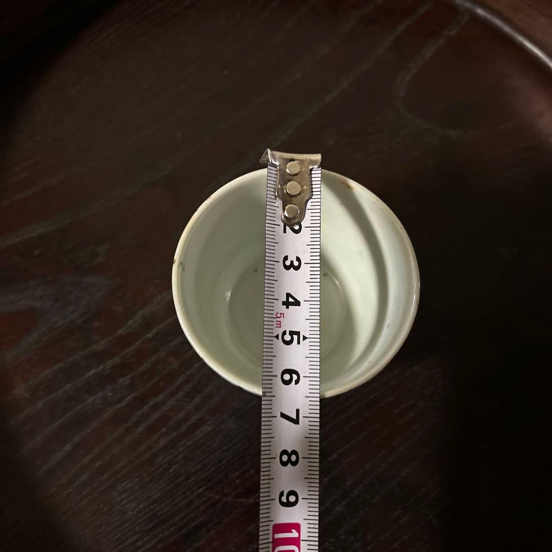 古伊万里染付 格子縞 蔓草文 ④蕎麦猪口 江戸初期前期 アンティーク