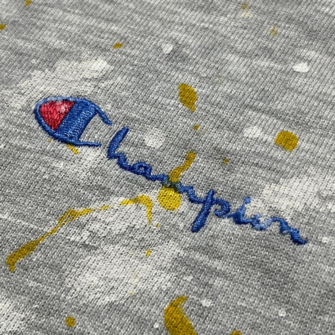 90s USA製 ヴィンテージ チャンピオン ペンキカスタム 前v スウェット