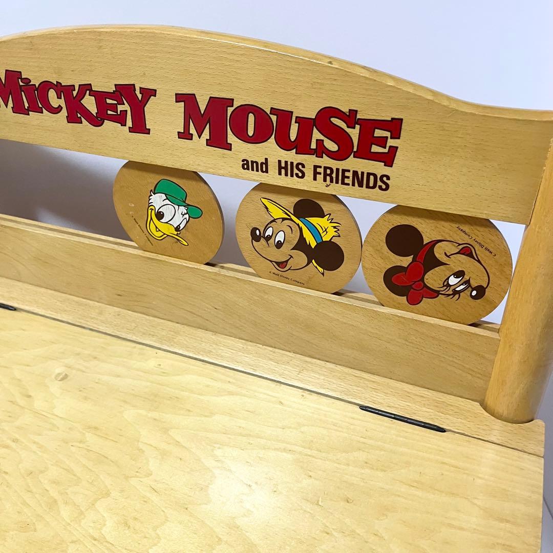 ディズニー ミッキーマウス 収納椅子 ベンチチェア 木箱 小物入れ 昭和