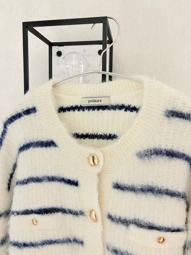 今期 新作 poláura シャギーニットカーディガン ポローラ sheller