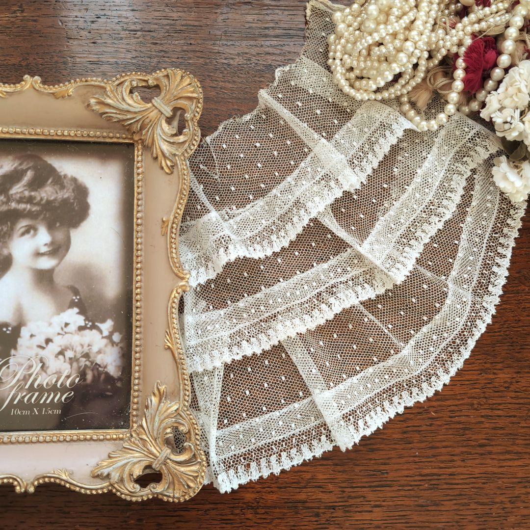 美しいフランスアンティークチュールレース フランスドットレース