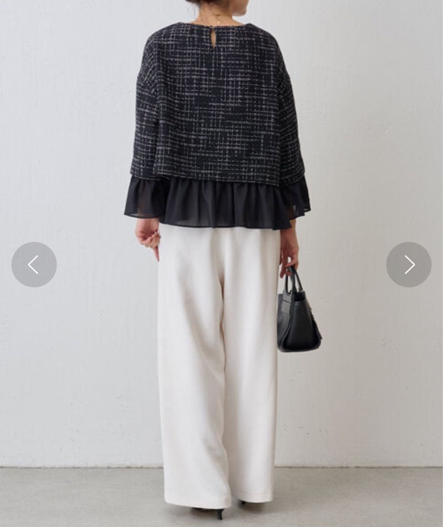 定価2.53万 ビアズリー ツイードコンビプルオーバー ネイビー