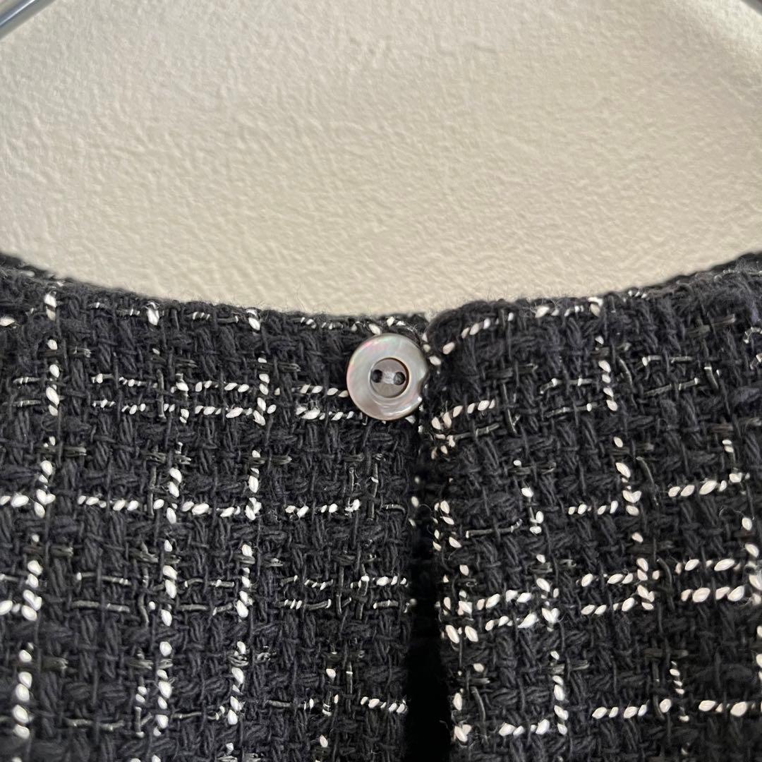 定価2.53万 ビアズリー ツイードコンビプルオーバー ネイビー