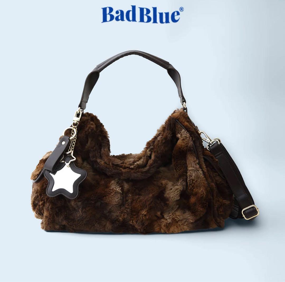 バッグ Bad Blue Eco Fur Pillow Bag (Brown) Eco Fur Pillow Bag Brown