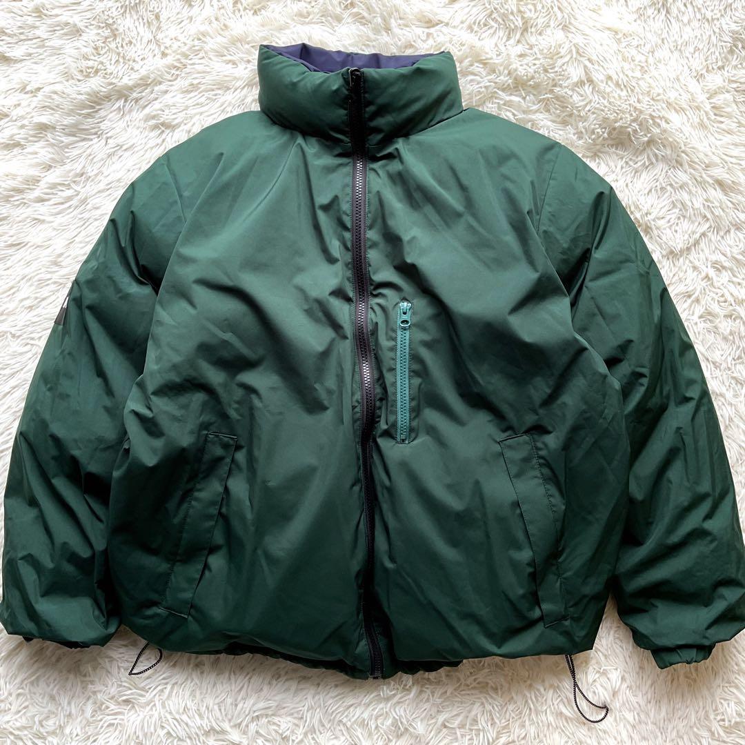 美品✨FTC 700FP ダウンジャケット ボーダー柄 リバーシブル L 紺×緑